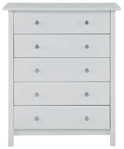Unbranded Thames 5 Drawer Chest - White