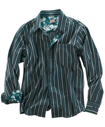 A classic stripe shirt with a kick - the cleverly concealed floral detail. The Alluring Shirt really