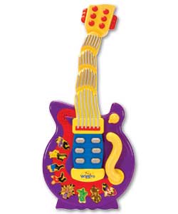 Wiggle along to 8 Wiggles songs.Wiggly phrases and rockin; electric guitar sounds.Push down on the