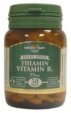 Thiamin (vitamin B1) is water soluble; any excess is excreted and not stored in the body so needs to