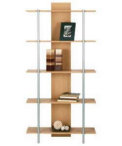 Tidy Beech and Silver Bookcase
