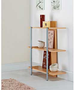 Beech finish bookcase with 3 shelves.Size (W)80, (D)28, (H)92.6cm.Packed flat for home assembly