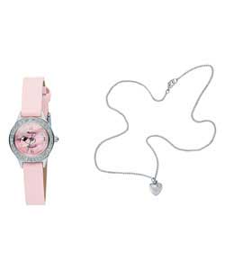 Unbranded Tikkers Girls Diamond Watch and Necklace Gift Set