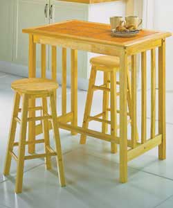 Unbranded Tile Top Breakfast Set With 2 Stools