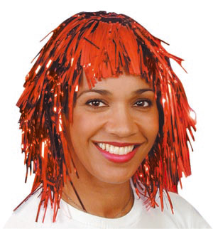 Unbranded Tinsel wig, red