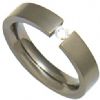 Titanium 5mm wide court flat ring with 10 point diamond Jewellery