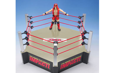 Unbranded TNA Impact - 6-Sided Wrestling Ring With Exclusive AJ Styles Figure