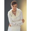 Glamorous cardigan with beautiful faux fur detachable collar and lace trim sleeve detail. Washable. 