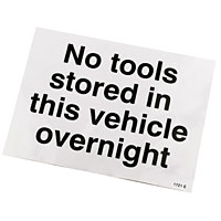 Deter potential damage to vehicles. Self-adhesive sign sticks to outside of any van or car