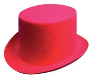 Top hat, red felt