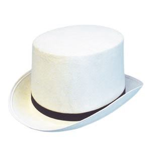 Top hat, white imported felt