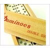 This set of 28 double 6 tournament dominoes with spinners comes in a handy wooden presentation box. 