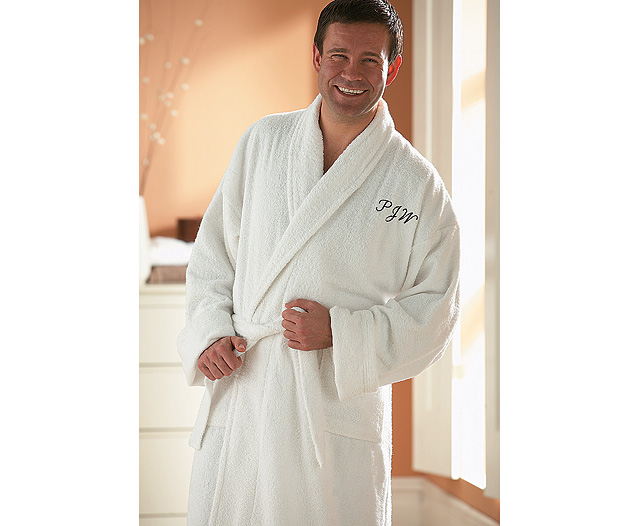 Unbranded Towelling Robe, White Plain