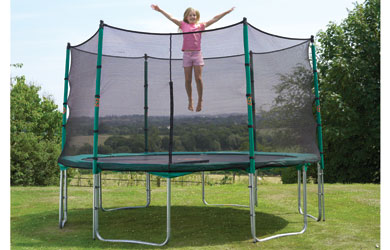 A 14ft TP Trampoline complete with bounce surround for added safety!