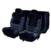 This full set of grey and navy mesh seat covers are made from polypropylene with a universal fitting