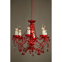 Unbranded TRACH010 6H RD - Red Acrylic Chandelier