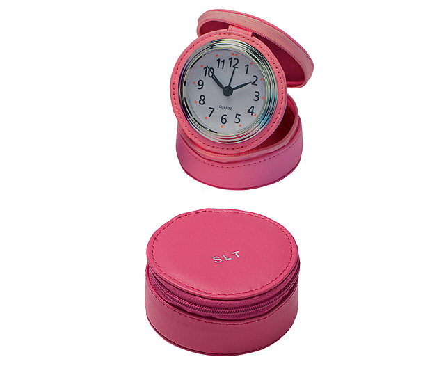 Unbranded Travel Clock - Hot Pink Personalised