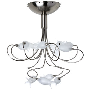 Dimmable chrome base light with twisting spiral cu