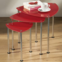 These tables have triangular shape tops which are ideal for placing alongside your sofa or chairs wh