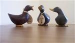 Unbranded Trio of Wooden Ducks: approx. height - 30cm - Red, Black, Natural or Green
