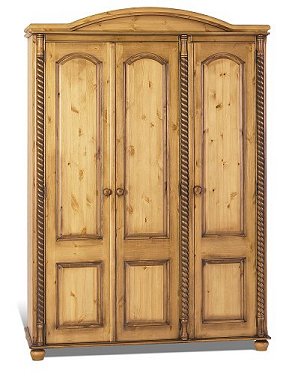 Triple Full Hanging Wardrobe - Arch Top - Cottage