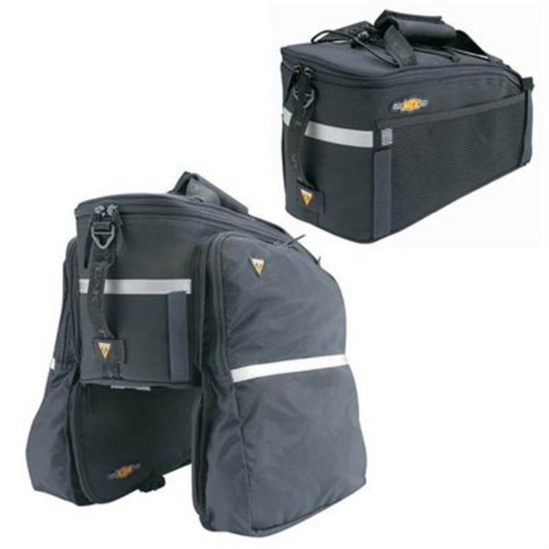 Perfect rear rack mounted storage bag for commuting, errands, and touring. two models available: EX