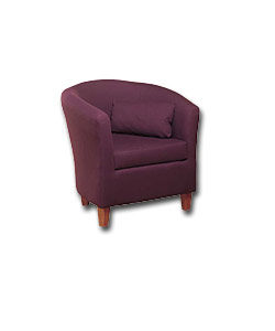 Tub Chair With Bolster - Aubergine.