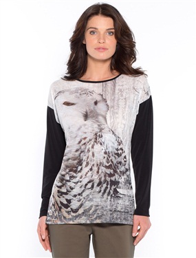 Unbranded Tunic T-Shirt with Owl Motif
