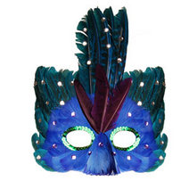 Unbranded TURQUOISE FEATHER MASK