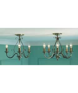 Tuscany 3 Light Ceiling Fitting - Antique Brass Finish