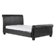 Tuscany Leather Sleigh Double Bedstead- Brown