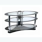 Unbranded TV Stand (Black Glass and Chrome)