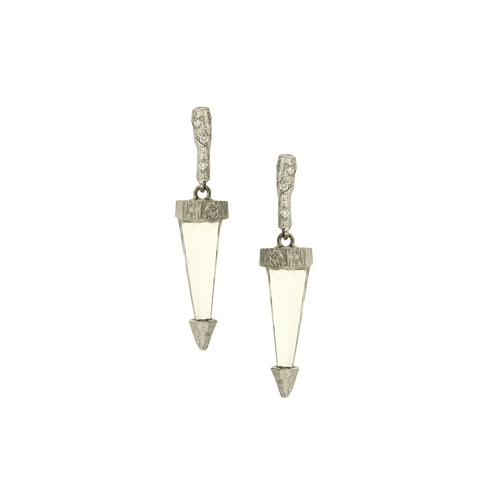 Unbranded Twig Drop Earrings - Crystal