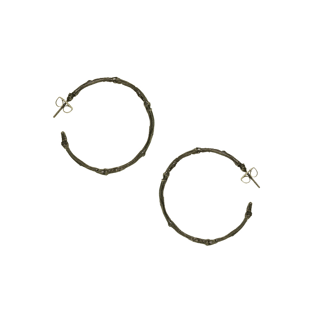 Unbranded Twig Super Hoop Earrings - Black Gold