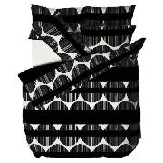 Unbranded Twinpack Print Duvet Set Single Black geo