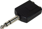 Two 1/4" Mono Sockets to 1/4" Stereo