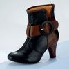 Unbranded Two-Tone Buckle Ankle Boots