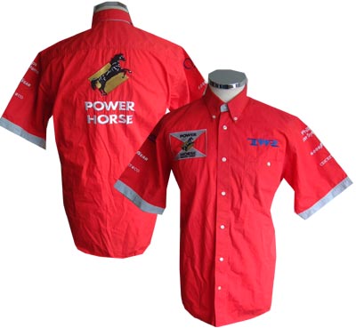 A team issue TWR Red shirt, with Power Horse, Phillips and Goodyear sponsors logos to sleeve.Origina