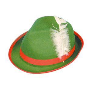 Tyrolean hat with feather, green
