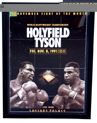 Unbranded TYSON v HOLYFIELDand#8211; framed fight poster and8211; 8 Nov 1991