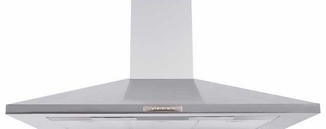 The simple 100cm stainless steel Chimney Hood. which removes cooking odours and more from your kitchen. Easy to control using the push buttons. this cooker hood has three fan speeds to choose from. The chimney section is also extendable. 3 fan speeds