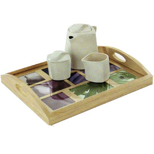 Umbra Host Wood and Glass Serving Tray in