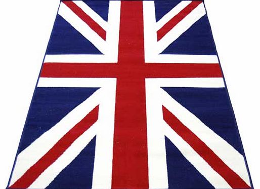 This fantasic rug incorporates a popular and traditional Union Jack flag design. Extremely hardwearing. this rug is suitable for all areas of the home. 100% polypropylene. Non-slip backing. Clean with a sponge and warm soapy water. Size L120. W170cm.