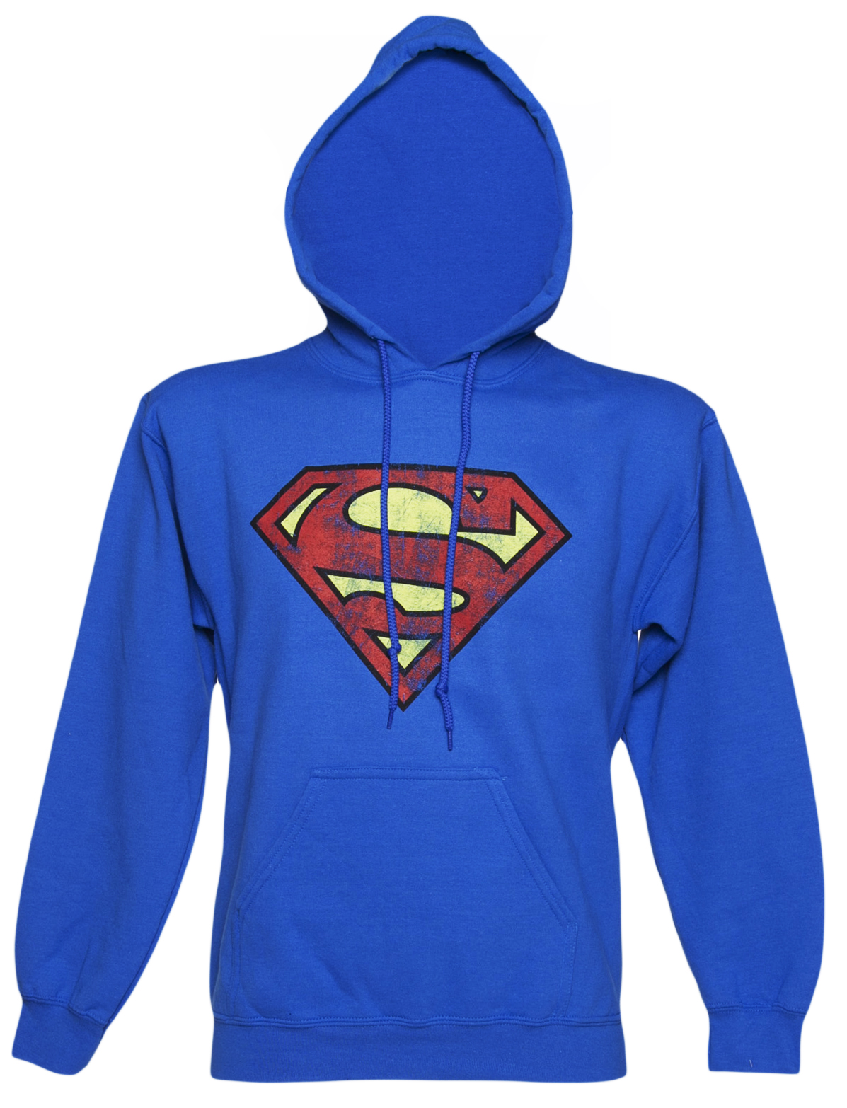 Unbranded Unisex Blue Distressed Superman Logo Hoodie