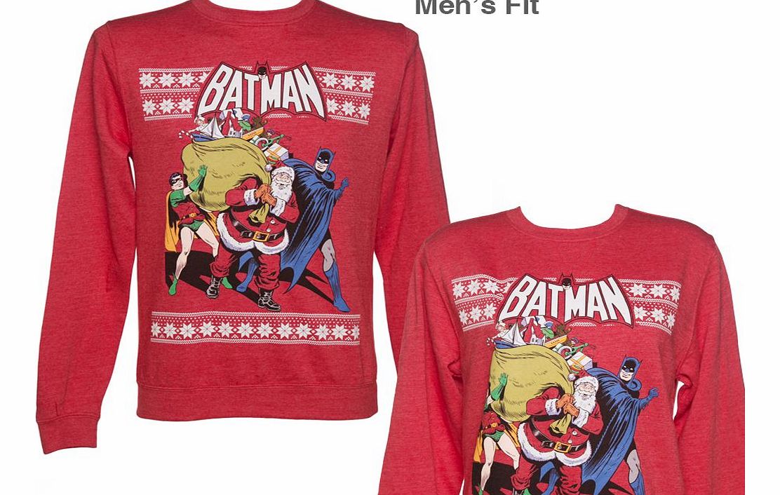 It looks like the guy who makes Christmas possible is struggling to keep up! If only we had the worlds favourite super hero on hand to help out!? Batman and his trusty sidekick, Robin feature on this super soft sweater. Make this Christmas a super (h