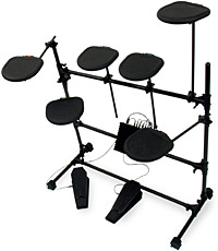 Who says drummers are noisy thickos? This full-on USB Drum Kit drum kit plugs straight into your USB