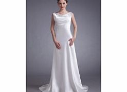 Unbranded V-neck Cowl-neck Backless Beading Sweep Train