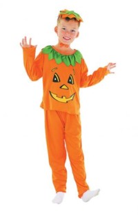 Colourful and light hearted Halloween  Pumpkin costume for boys or girls.