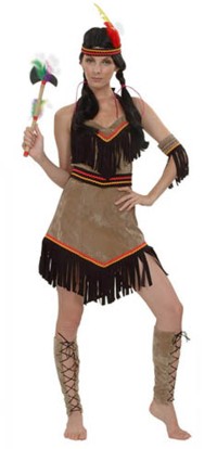 You`ll look at home, home on the range in this American Indian Lady costume.