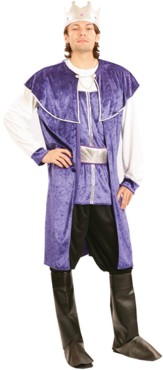 You will look most regal in these royal robes, your Majesty. Wear this King costume to medieval
